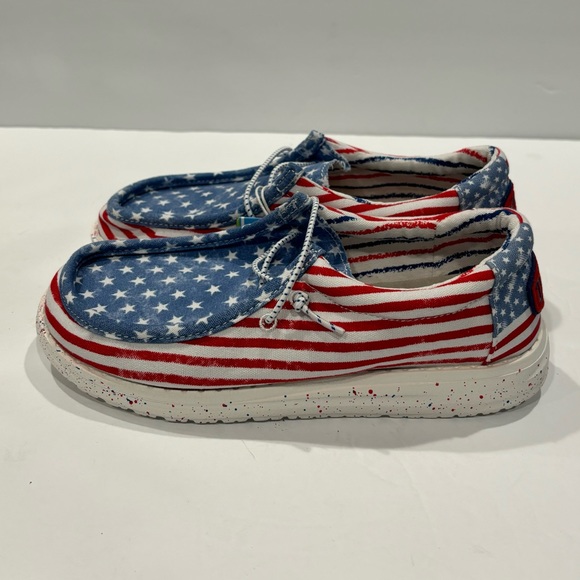 HEY DUDE‎ WALLY YOUTH PATRIOTIC GIRL'S SHOES SIZE Y3-L4 - Picture 2 of 10